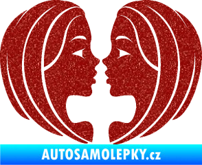 Samolepka Blíženci 002  Ultra Metalic červená