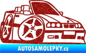 Samolepka BMW e30 cabrio karikatura pravá Ultra Metalic červená