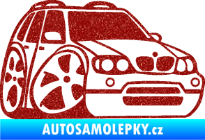Samolepka BMW X5 karikatura pravá Ultra Metalic červená