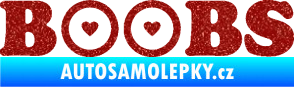Samolepka Boobs nápis se srdíčky Ultra Metalic červená