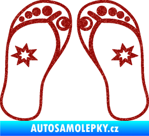 Samolepka Botičky 001 plážové žabky Ultra Metalic červená