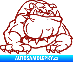 Samolepka Buldog 001 pravá pes Ultra Metalic červená