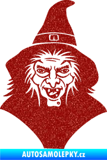 Samolepka Čarodějnice 002 pravá hlava s kloboukem Ultra Metalic červená