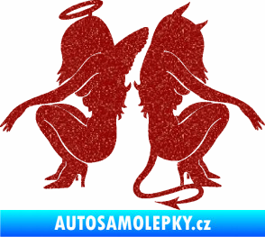 Samolepka Čertice 007 pravá s andělem Ultra Metalic červená