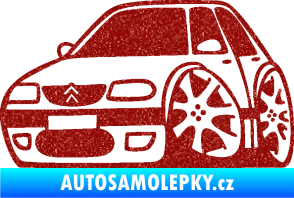 Samolepka Citroen saxo karikatura levá Ultra Metalic červená