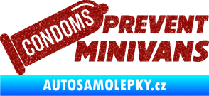 Samolepka Condoms prevent minivans Ultra Metalic červená