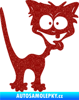 Samolepka Crazy cat pravá bláznivá kočka Ultra Metalic červená