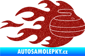 Samolepka Curling 005 pravá kámen Ultra Metalic červená