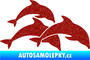 Samolepka Delfíni 001 pravá Ultra Metalic červená