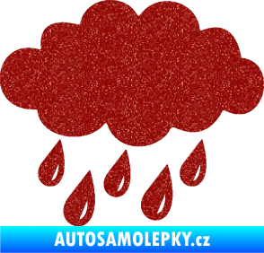 Samolepka Déšť 001 levá mrak a kapky Ultra Metalic červená