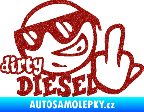 Samolepka Dirty diesel smajlík Ultra Metalic červená