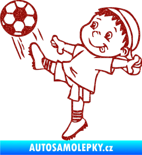 Samolepka Dítě v autě 022 levá fotbalista Ultra Metalic červená
