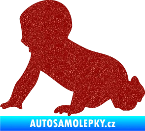 Samolepka Dítě v autě 025 levá miminko silueta Ultra Metalic červená