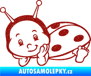 Samolepka Dítě v autě 063 levá beruška Ultra Metalic červená