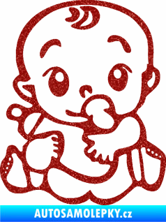 Samolepka Dítě v autě 069 levá mimčo s lahvičkou Ultra Metalic červená