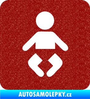 Samolepka Dítě v autě 093 symbol miminka Ultra Metalic červená