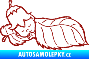 Samolepka Dítě v autě 107 levá spinká na lístečku Ultra Metalic červená