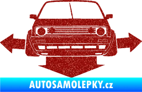 Samolepka Down and out car 002 Ultra Metalic červená