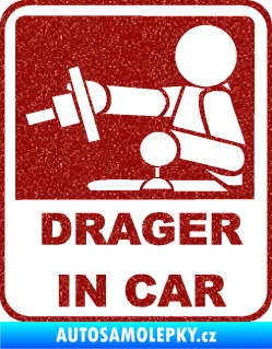 Samolepka Drager in car 002 Ultra Metalic červená