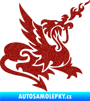 Samolepka Dragon 045 pravá Ultra Metalic červená