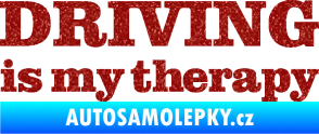 Samolepka Driving is my therapy nápis Ultra Metalic červená