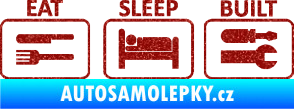 Samolepka Eat sleep built not bought Ultra Metalic červená