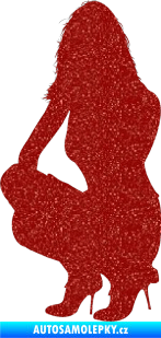 Samolepka Erotická žena 009 levá Ultra Metalic červená