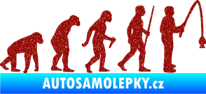 Samolepka Evoluce 005 rybář pravá Ultra Metalic červená