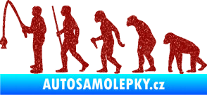 Samolepka Evoluce 005 rybář levá Ultra Metalic červená