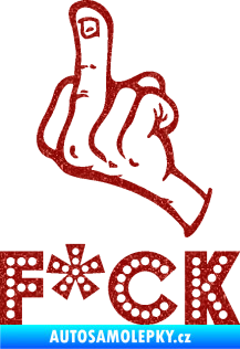 Samolepka F*CK 002  nápis  Ultra Metalic červená