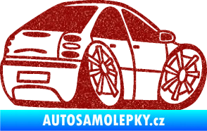 Samolepka Fiat Bravo karikatura pravá Ultra Metalic červená