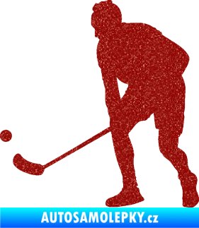 Samolepka Florbal 002 levá Ultra Metalic červená