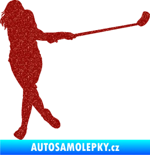 Samolepka Florbal 006 pravá  Ultra Metalic červená