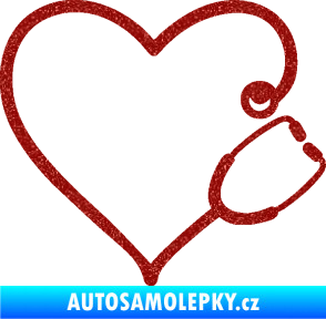 Samolepka Fonendoskop 002 pravá  zdravotní sestřička Ultra Metalic červená