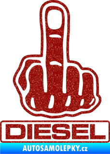 Samolepka Fuck off diesel Ultra Metalic červená