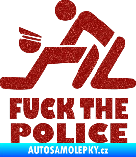 Samolepka Fuck the police 001 Ultra Metalic červená