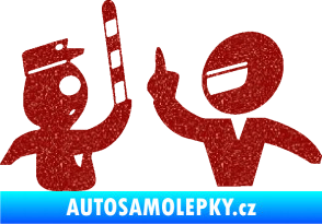 Samolepka Fuck the police 003 Ultra Metalic červená