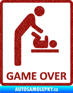 Samolepka Game over varianta baby Ultra Metalic červená