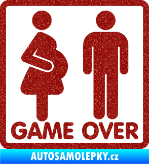 Samolepka Game over varianta jsem v tom Ultra Metalic červená