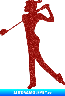 Samolepka Golfistka 016 levá Ultra Metalic červená
