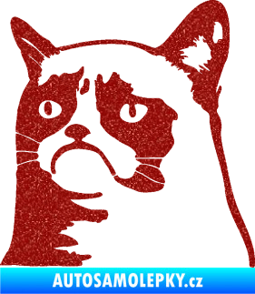 Samolepka Grumpy cat 002 levá Ultra Metalic červená
