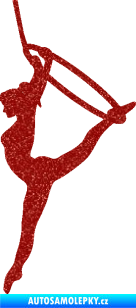 Samolepka Gymnastka 004 levá cvičení s kruhem Ultra Metalic červená