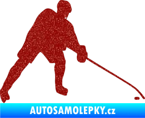 Samolepka Hokejista 002 pravá Ultra Metalic červená