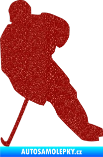 Samolepka Hokejista 003 levá Ultra Metalic červená