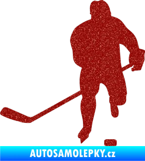 Samolepka Hokejista 008 levá Ultra Metalic červená