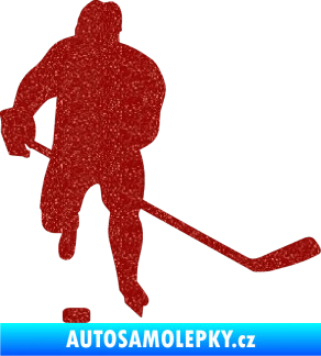 Samolepka Hokejista 008 pravá Ultra Metalic červená