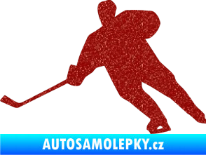 Samolepka Hokejista 014 levá Ultra Metalic červená