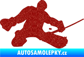 Samolepka Hokejista 015 pravá brankář Ultra Metalic červená