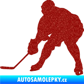 Samolepka Hokejista 016 levá Ultra Metalic červená