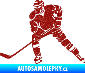 Samolepka Hokejista 026 levá Ultra Metalic červená